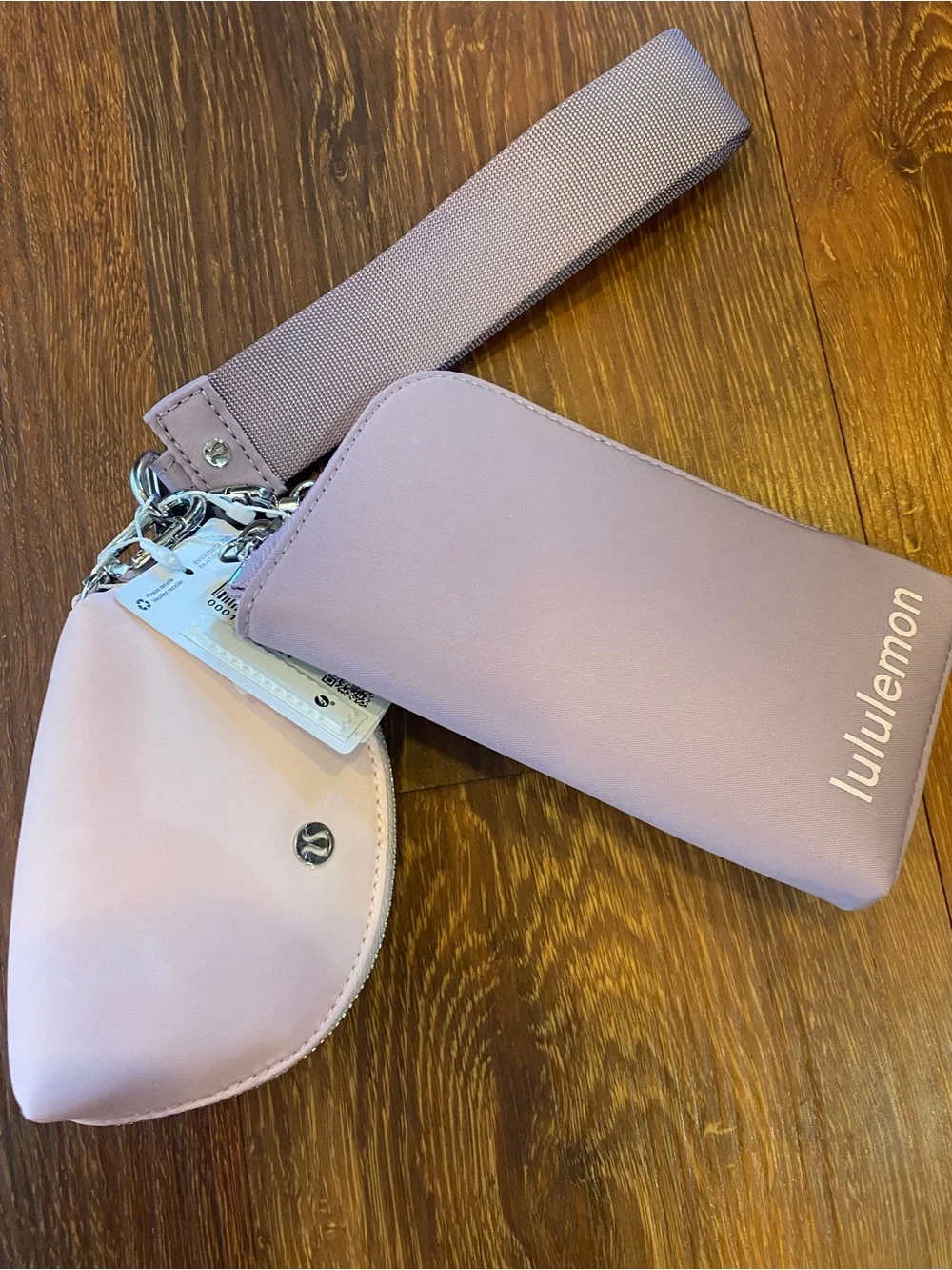 NWT Lululemon Dual Pouch Wristlet Wallet LAVENDER/PEARL PINK